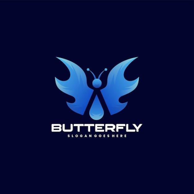 Vector Logo Illustration Butterfly Gradient Colorful Style