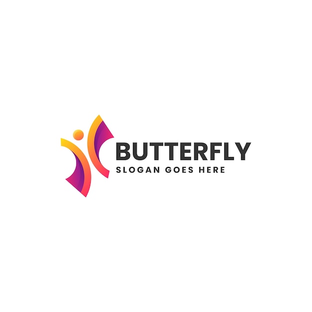 Vector Logo Illustration Butterfly Gradient Colorful Style