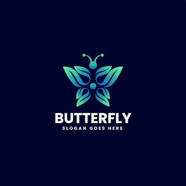 Vector Logo Illustration Butterfly Gradient Colorful Style