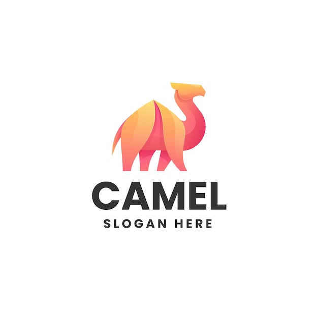 Vector Logo Illustration Camel Gradient Colorful Style