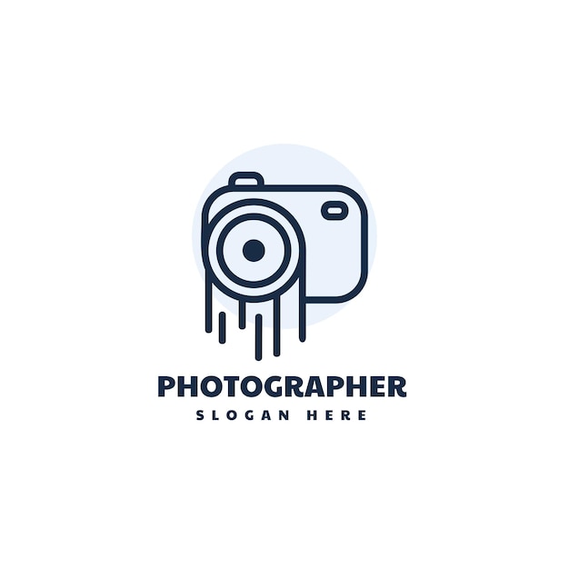 Vector Logo Illustration Camera Line Art Style