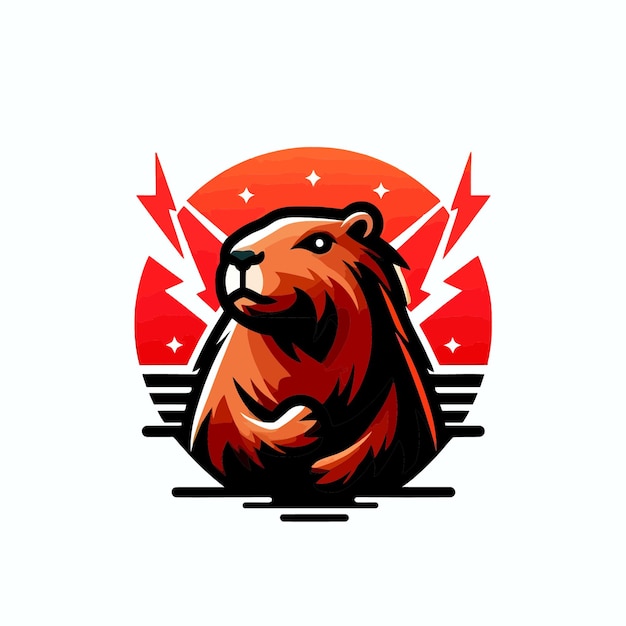 Vector Logo Illustration Capybara Mascot