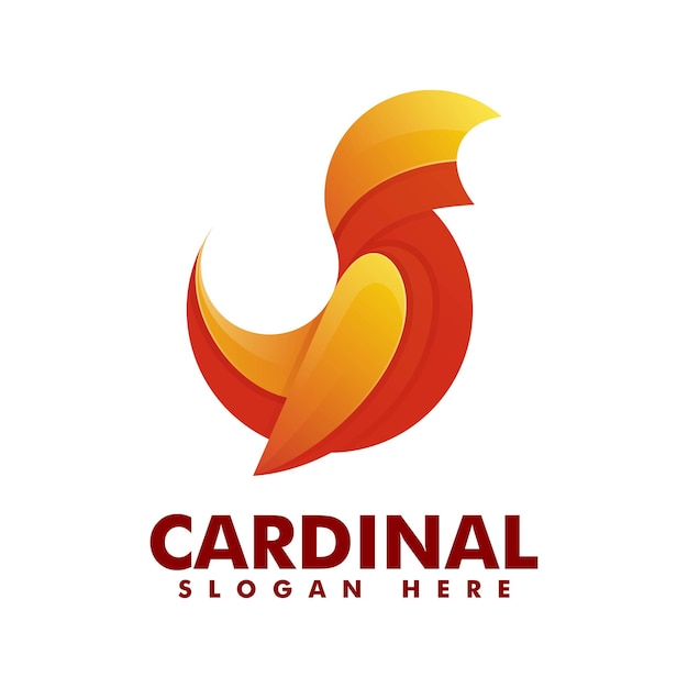 Vector Logo Illustration Cardinal Gradient Colorful Style