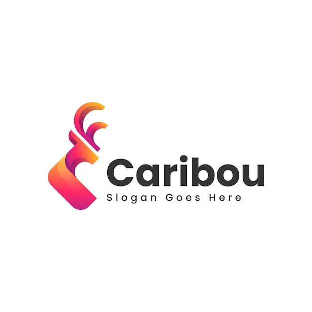 Vector Logo Illustration Caribou Gradient Colorful Style