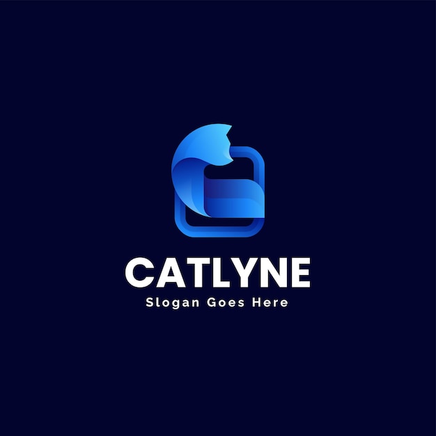 Vector Logo Illustration Catlyne Gradient Colorful Style