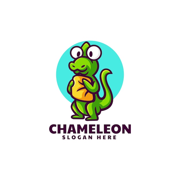 Vector Logo Illustration Chameleon Pillow Mascot Cartoon Style