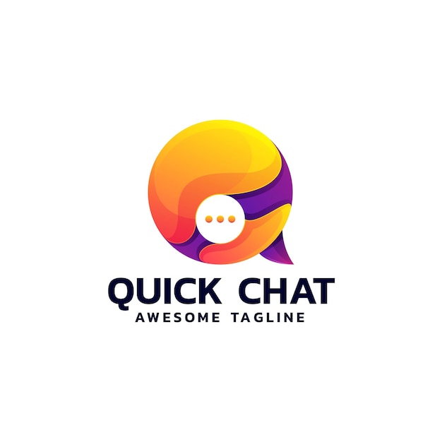 Vector Logo Illustration Chat Gradient Colorful Style