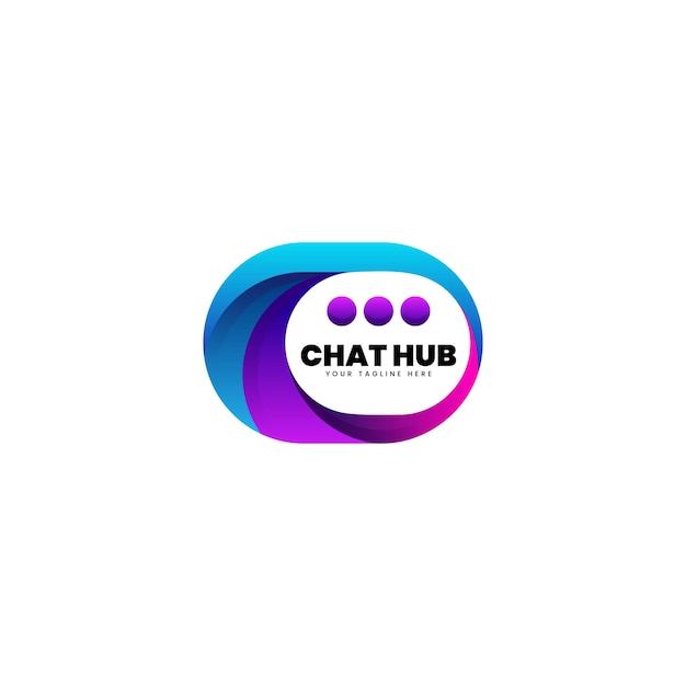 Vector Logo Illustration Chat Hub Gradient Colorful Style