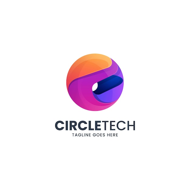 Vector Logo Illustration Circle Tech Gradient Colorful Style