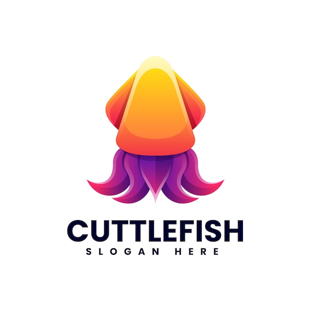 Vector Logo Illustration Cuttlefish Gradient Colorful Style