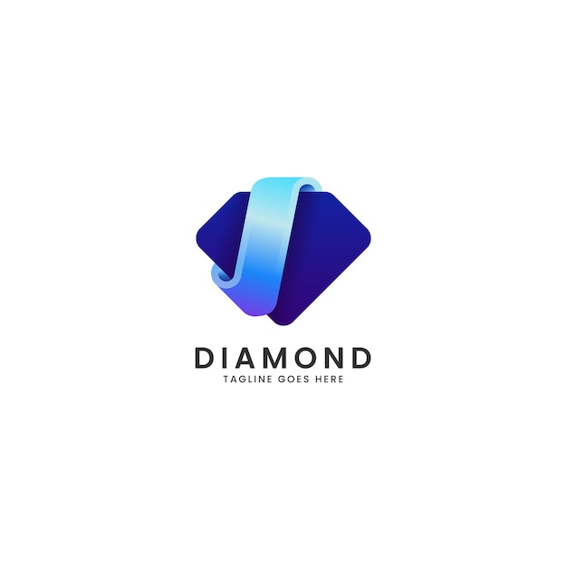 Vector Logo Illustration Diamond Gradient Colorful Style