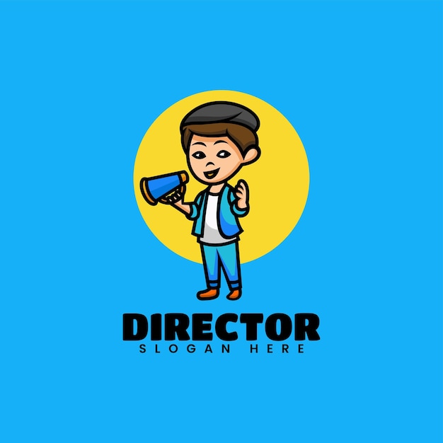 Vector Logo Illustration Director Mascot Cartoon Style