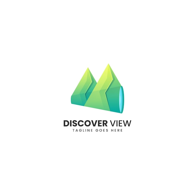 Vector Logo Illustration Discover View Gradient Colorful Style