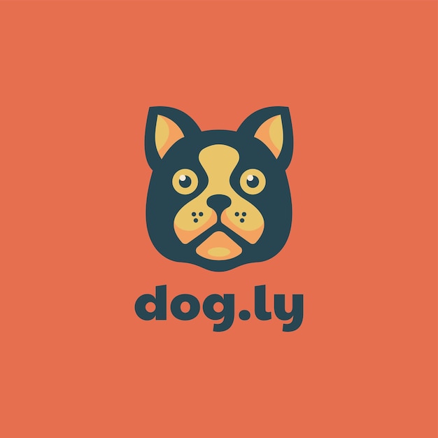 Vector Logo Illustration Dog Simple Mascot Style