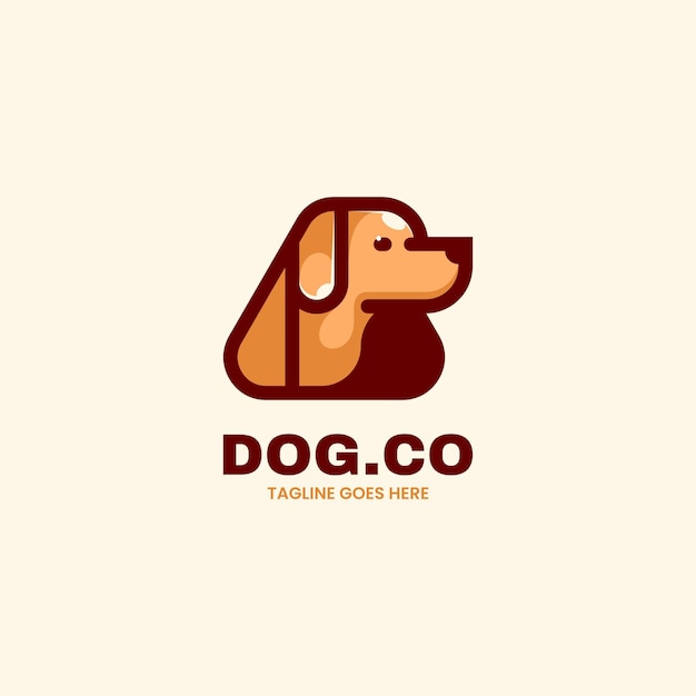 Vector Logo Illustration Dog Simple Mascot Style