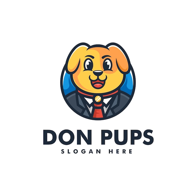 Vector Logo Illustration Don Pups Mascot Cartoon Style