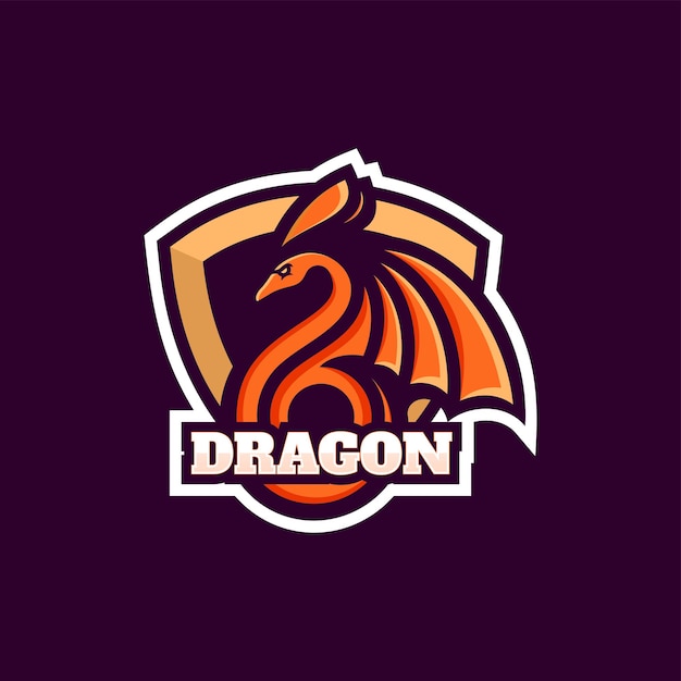 Vector Logo Illustration Dragon E Sport And Sport Style