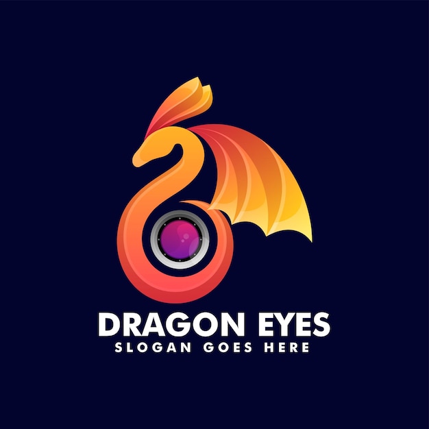 Vector Logo Illustration Dragon Gradient Colorful Style