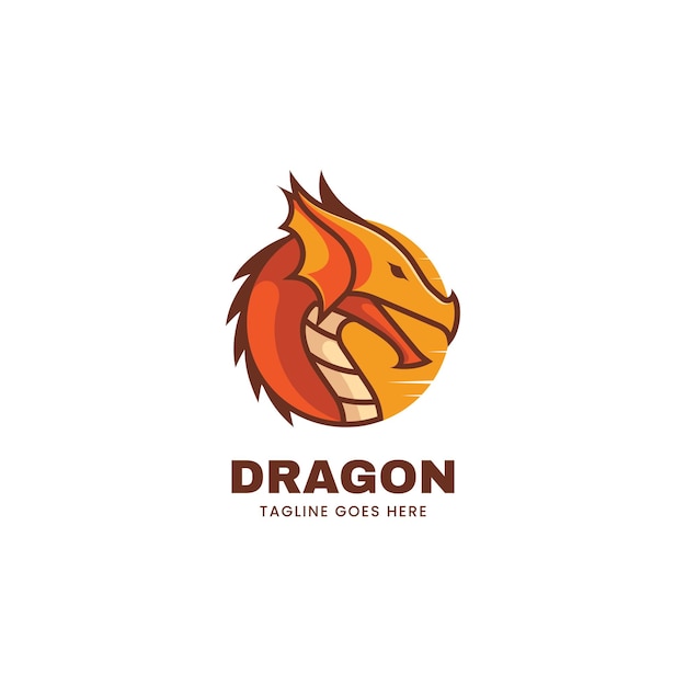 Vector Logo Illustration Dragon Simple Mascot Style