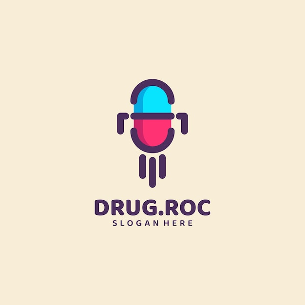 Vector Logo Illustration Drug Line Art Style