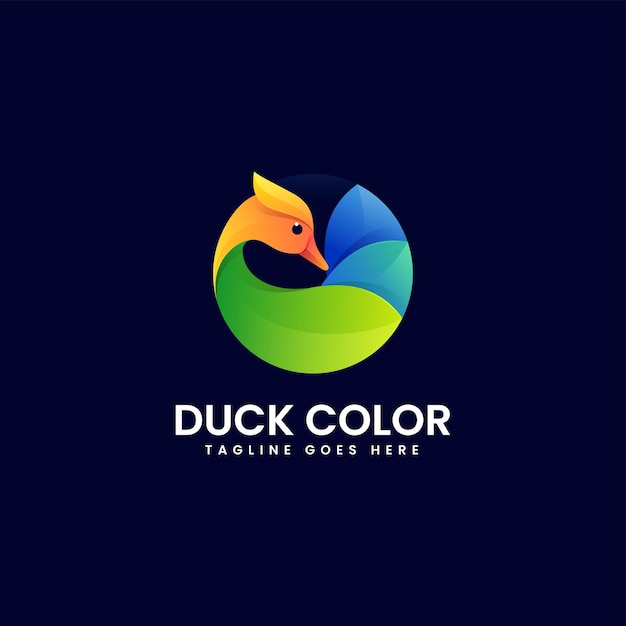 Vector Logo Illustration Duck Color Gradient Colorful Style