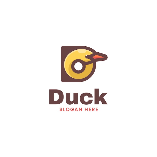 Vector Logo Illustration Duck Simple Mascot Style