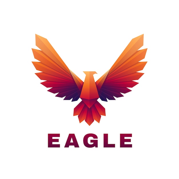 Vector Logo Illustration Eagle Gradient Colorful Style.