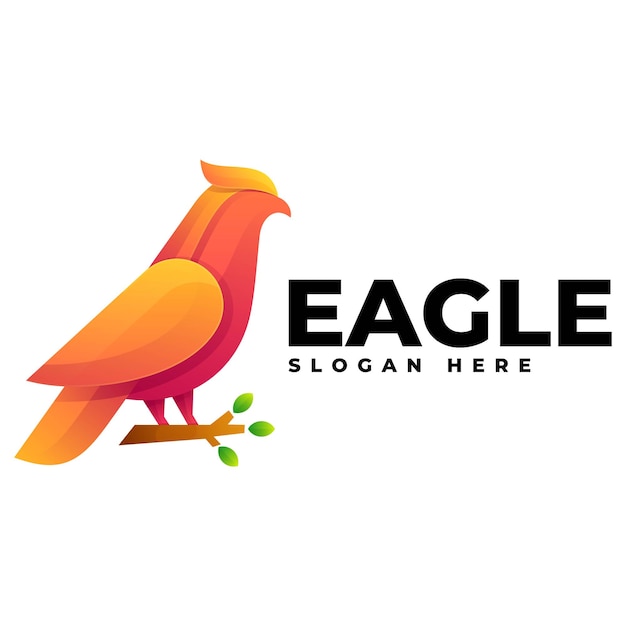 Vector Logo Illustration Eagle Gradient Colorful Style