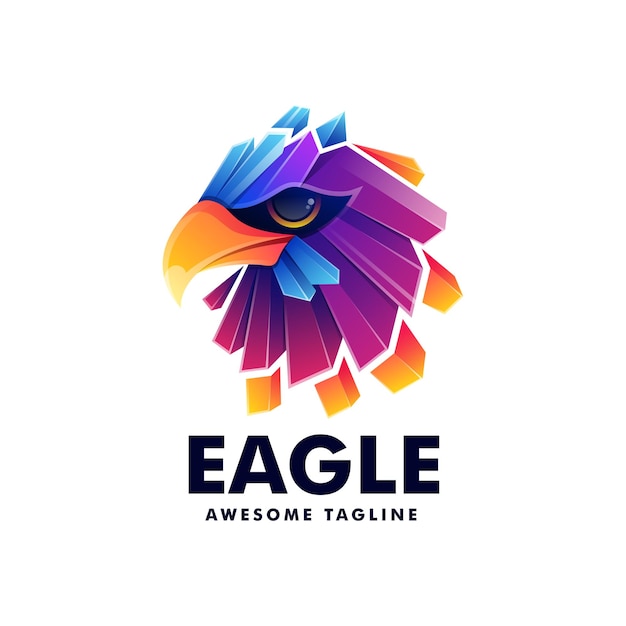 Vector Logo Illustration Eagle Gradient Colorful Style