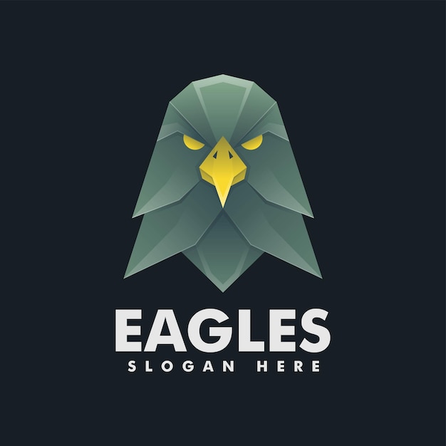 Vector Logo Illustration Eagle Gradient Colorful Style