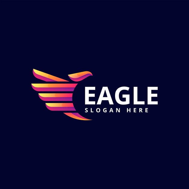 Vector Logo Illustration Eagle Gradient Colorful Style