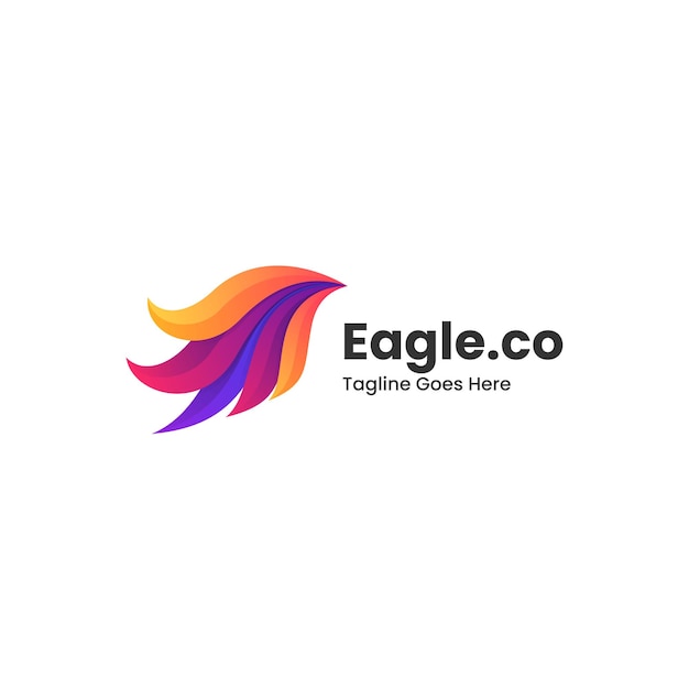 Vector Logo Illustration Eagle Gradient Colorful Style