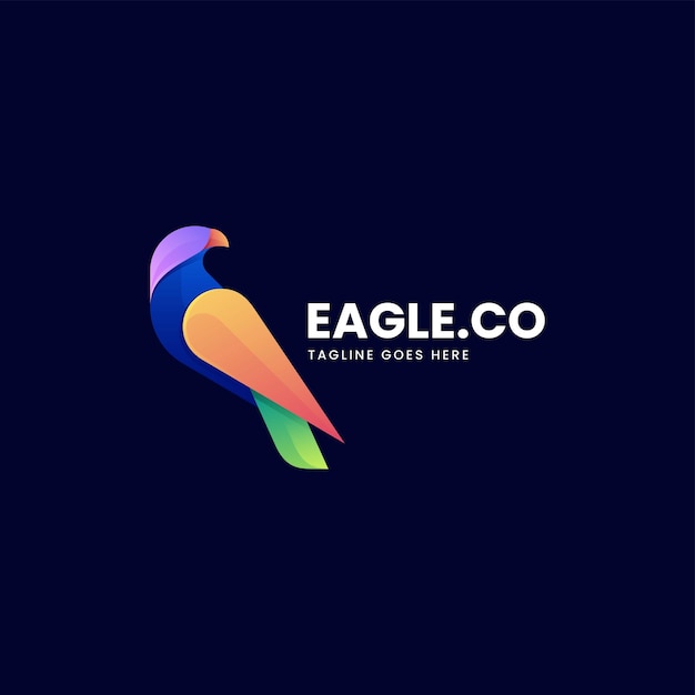 Vector Logo Illustration Eagle Gradient Colorful Style