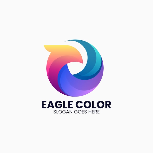 Vector Logo Illustration Eagle Gradient Colorful Style