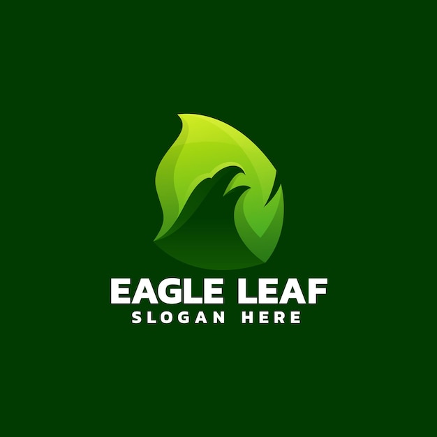 Vector Logo Illustration Eagle Leaf Negative space Style