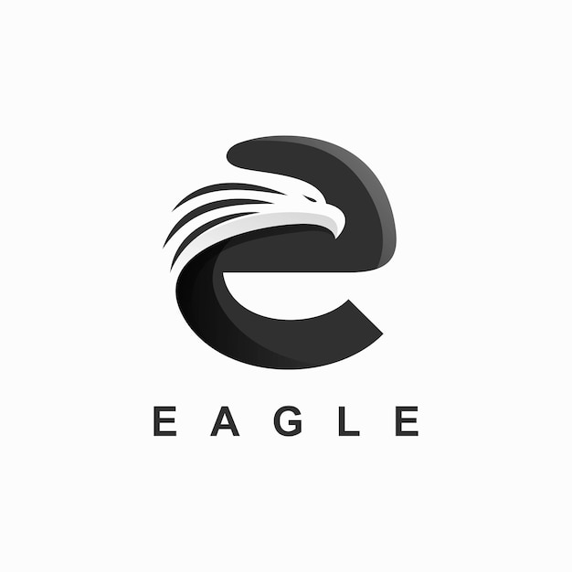 Vector Logo Illustration Eagle Silhouette Style