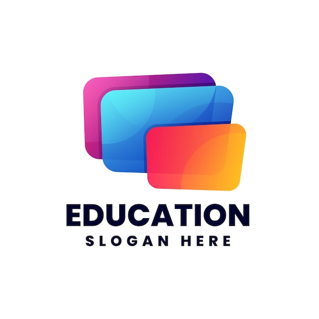 Vector logo illustration Education gradient colorful style