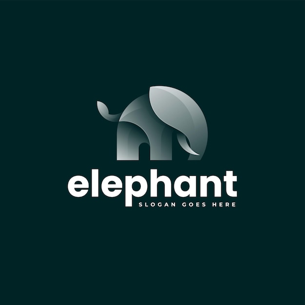 Vector Logo Illustration Elephant Gradient Colorful Style