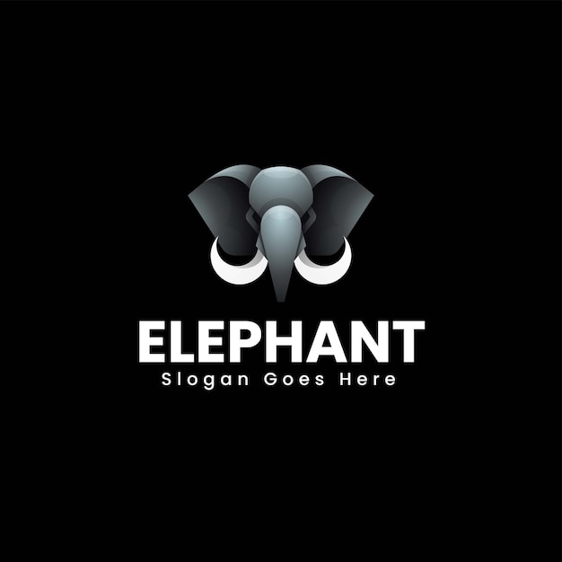 Vector Logo Illustration Elephant Gradient Colorful Style