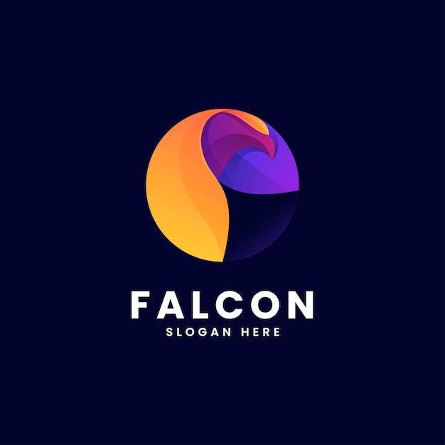 Vector Logo Illustration Falcon Gradient Colorful Style