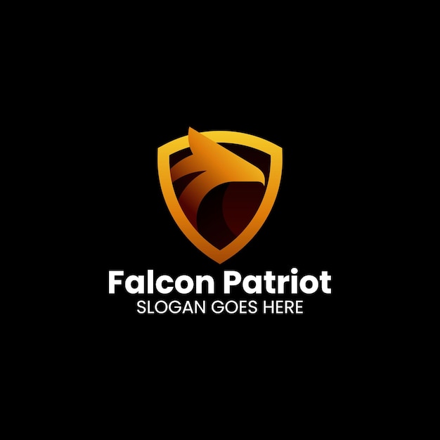 Vector Logo Illustration Falcon Patriot Gradient Colorful Style