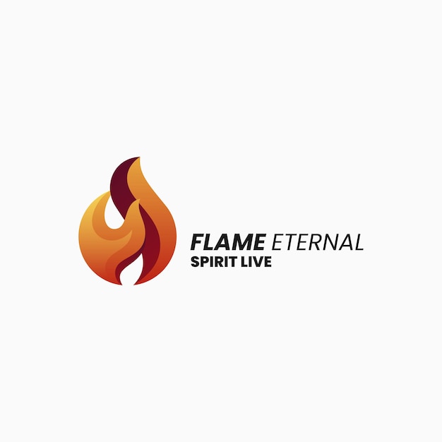 Vector Logo Illustration Flame Gradient Colorful Style