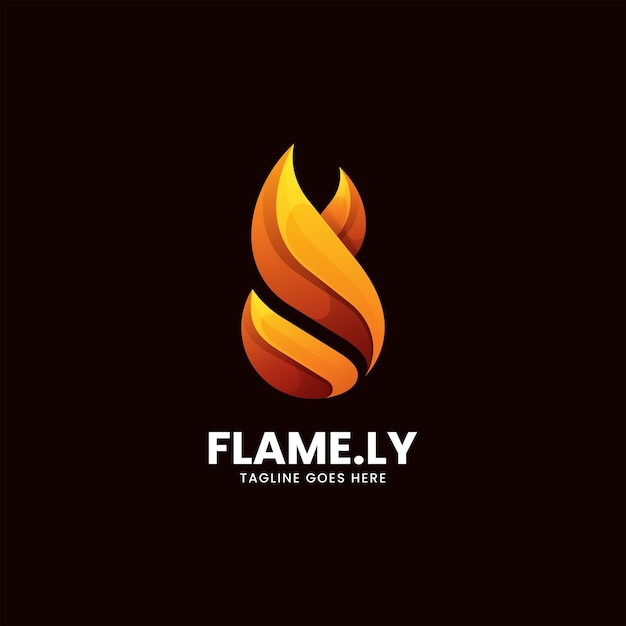 Vector Logo Illustration Flame Gradient Colorful Style