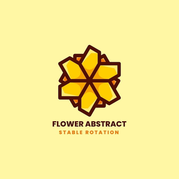 Vector Logo Illustration Flower Abstract Simple Mascot Style