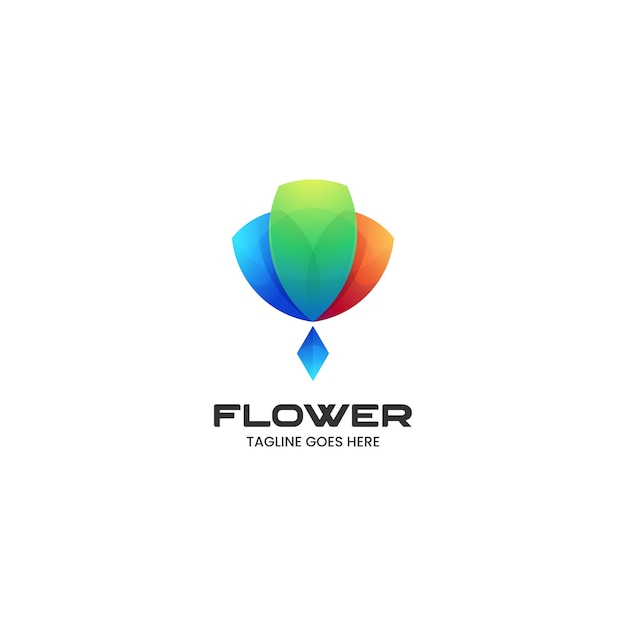 Vector Logo Illustration Flower Gradient Colorful Style