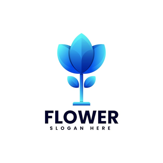 Vector Logo Illustration Flower Gradient Colorful Style