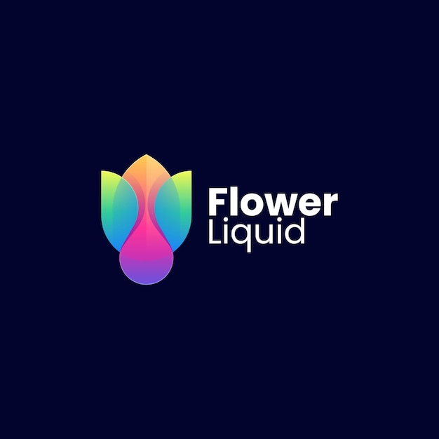 Vector Logo Illustration Flower Gradient Colorful Style