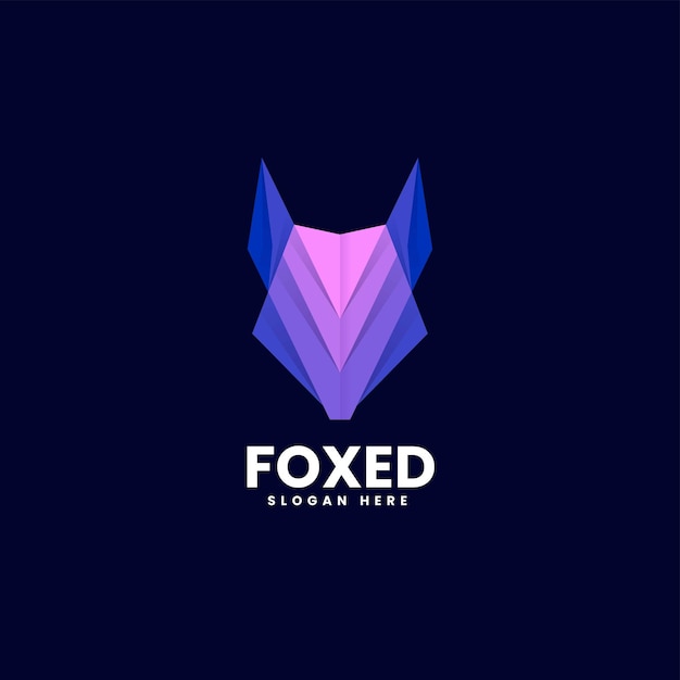 Vector Logo Illustration Fox Gradient Colorful Style