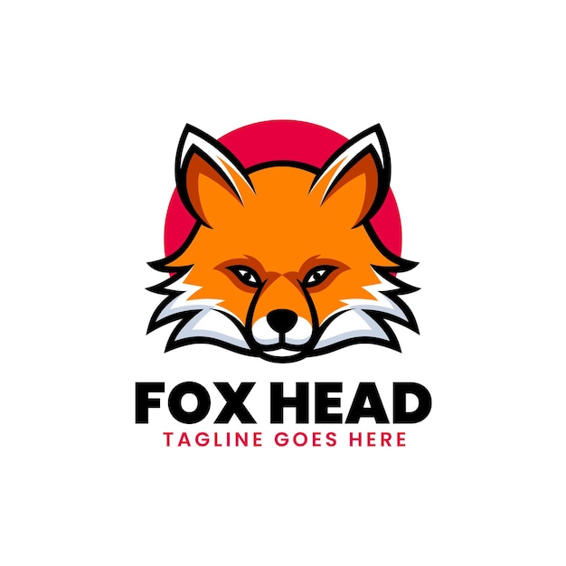 Vector Logo Illustration Fox Head Simple Mascot Style