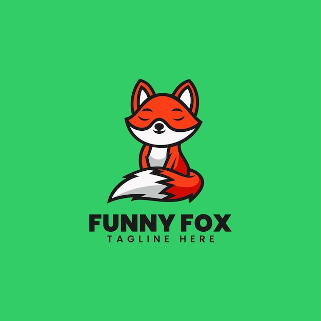 Vector Logo Illustration Fox Mascot Cartoon Style